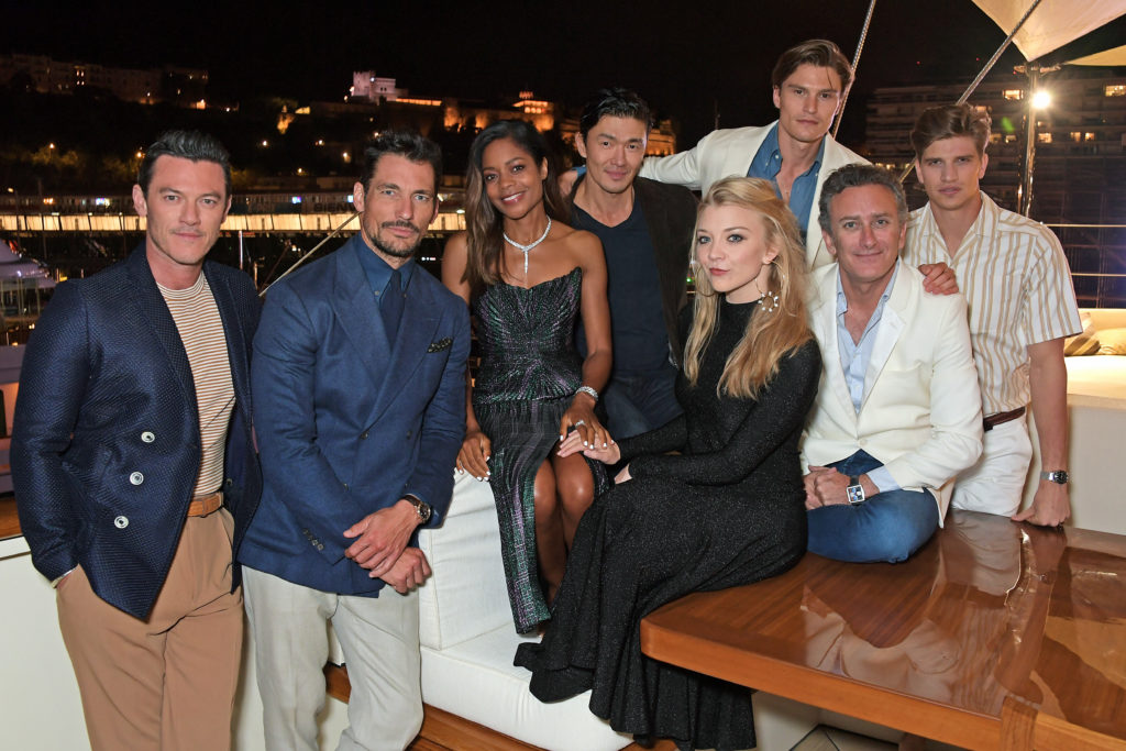 Alejandro Agag with Naomie Harris, Rick Yune and Team Jaguar guests Luke Evans, David Gandy, Natalie Dormer, Oliver Cheshire, and Toby Huntington-Whiteley